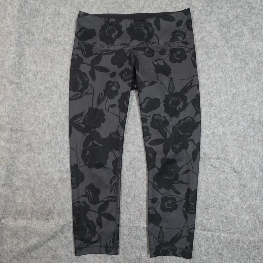 Lululemon Leggings Womens 6 Wunder Under Crop Floral Yoga Run Workout Gym